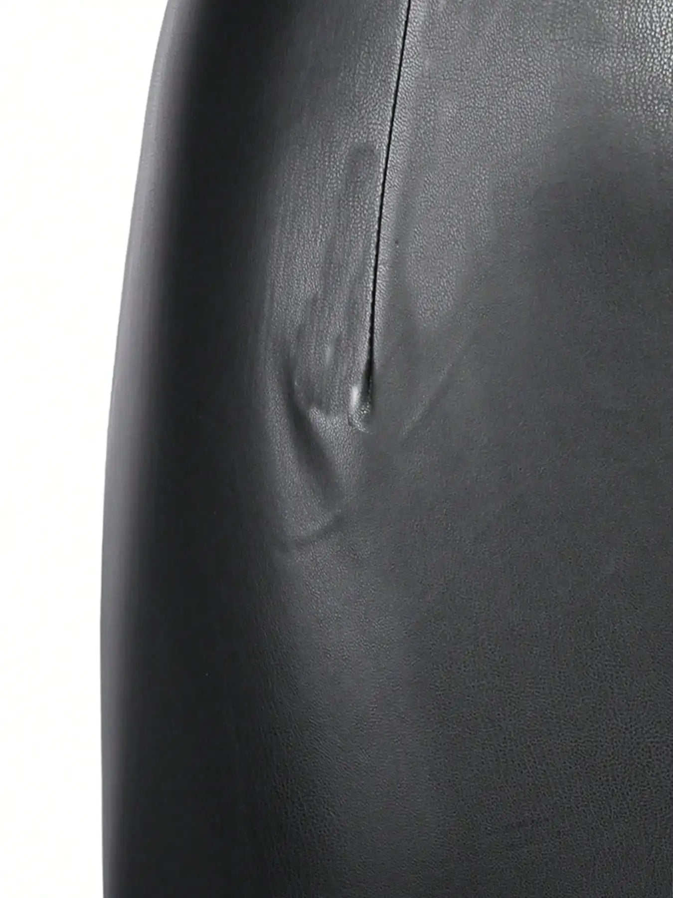 S-2XL UK Size Women Elegant PU Leather Black High Waist Work Office Lady Bodycon Sheath Knee Length Pencil Skirt