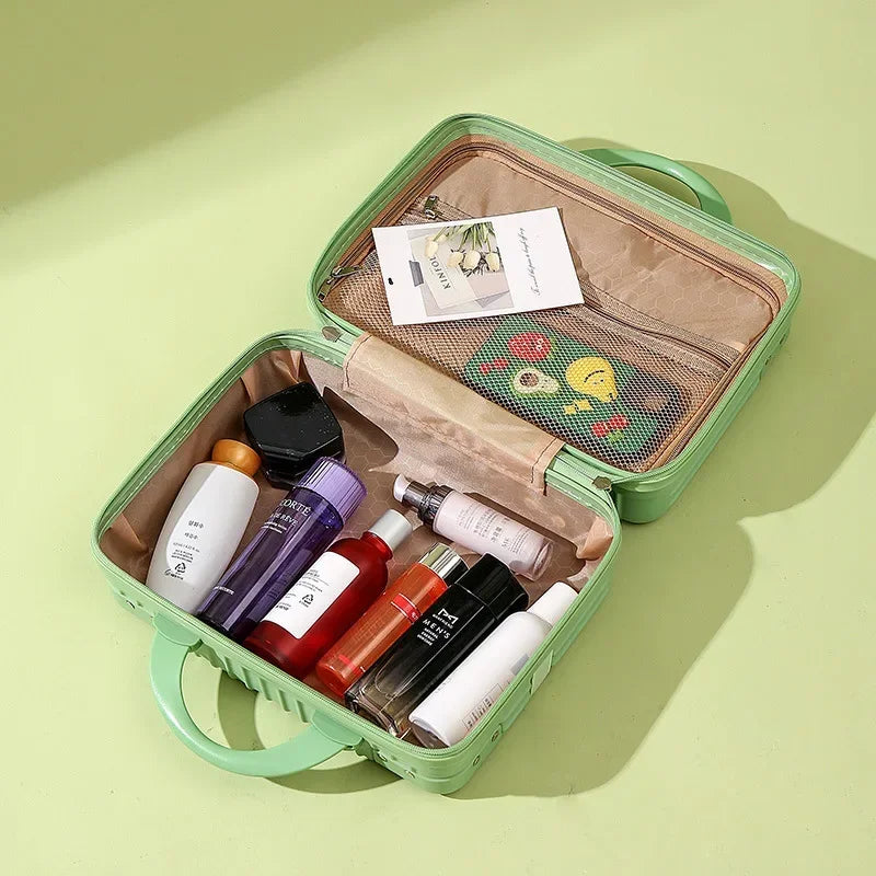 NEW Luxury Retro Modern Pattern Outdoor Travel Airport Cosmetic Case 14-16Inch Mini Portable Box Small Luggage Hand Gift Storage Cosmetic Bags Accessories Supplies Small Password Box Ladies Cosmetics Luxury Products