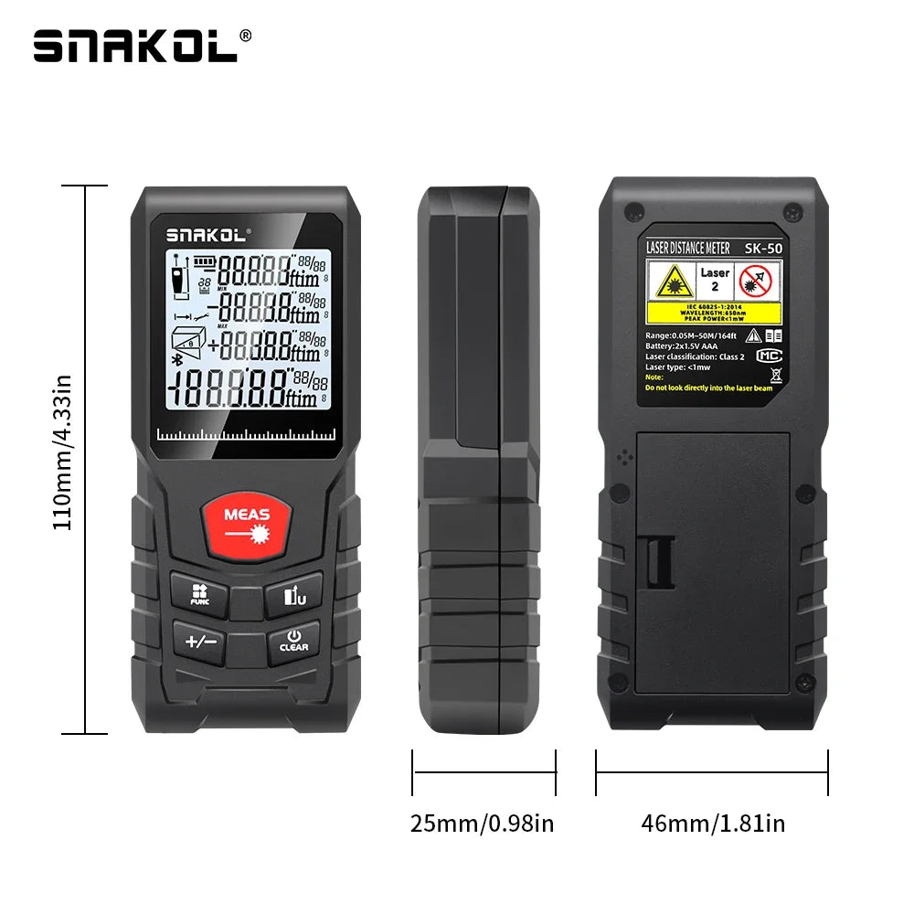 NEW Arrivals 100-120M Laser Distance Meter Professional Rangefinder with Digital Tape Measure Functionality, Precision Ruler