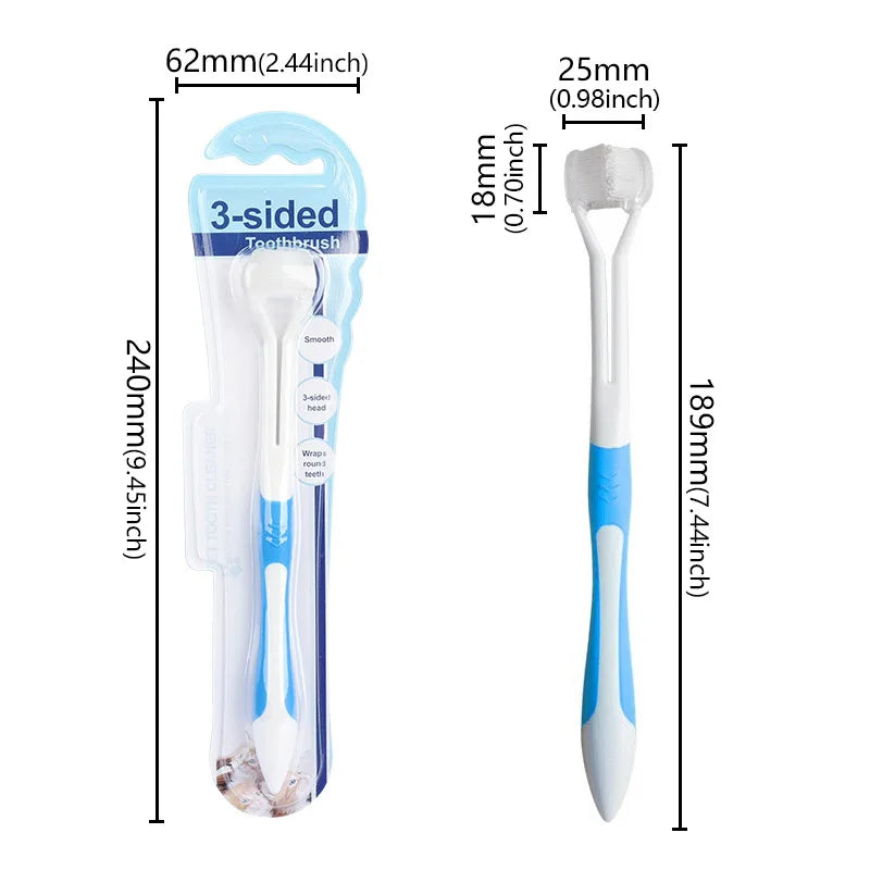 NEW 3 Sided Soft Dog Teeth Brush Head Toothbrush Oral Health Teddy Cleaning Dog Cat Brush Bad Breath Teeth Care Tool Cleaning Mouth Pets Hygiene Supplies