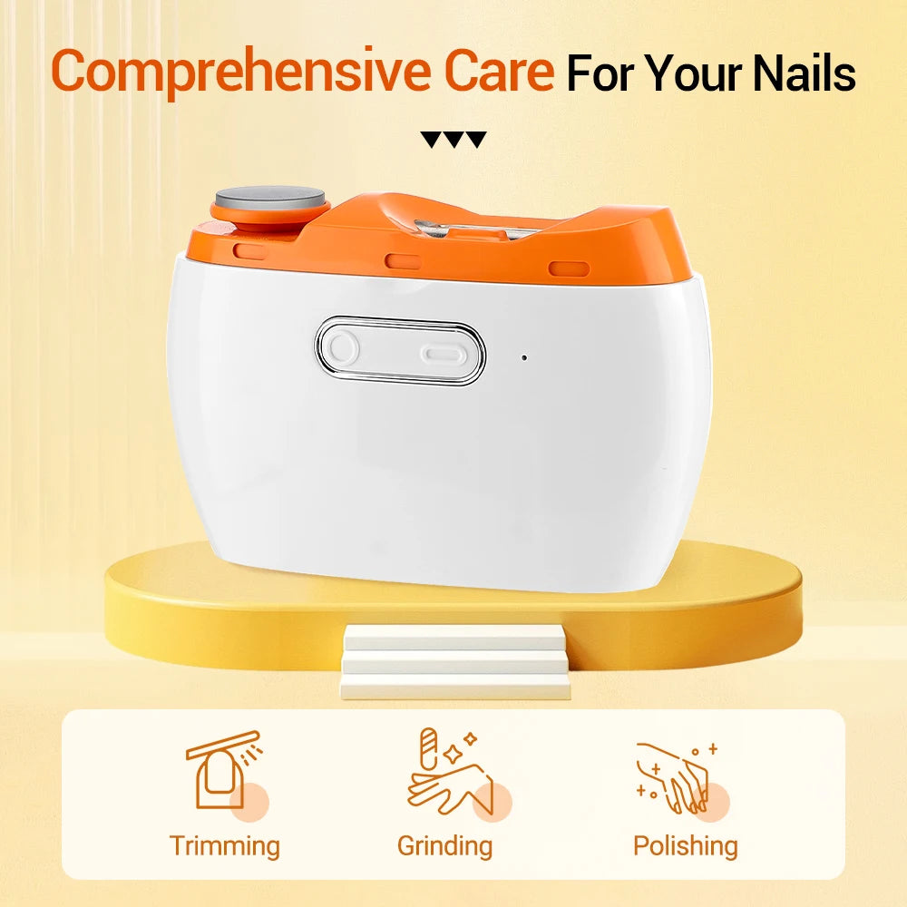 Smart Nail Clipper Polisher Professional Electric Nail Trimmer Manicure Machine Mini Portable Finger Nail Tools for kids Baby