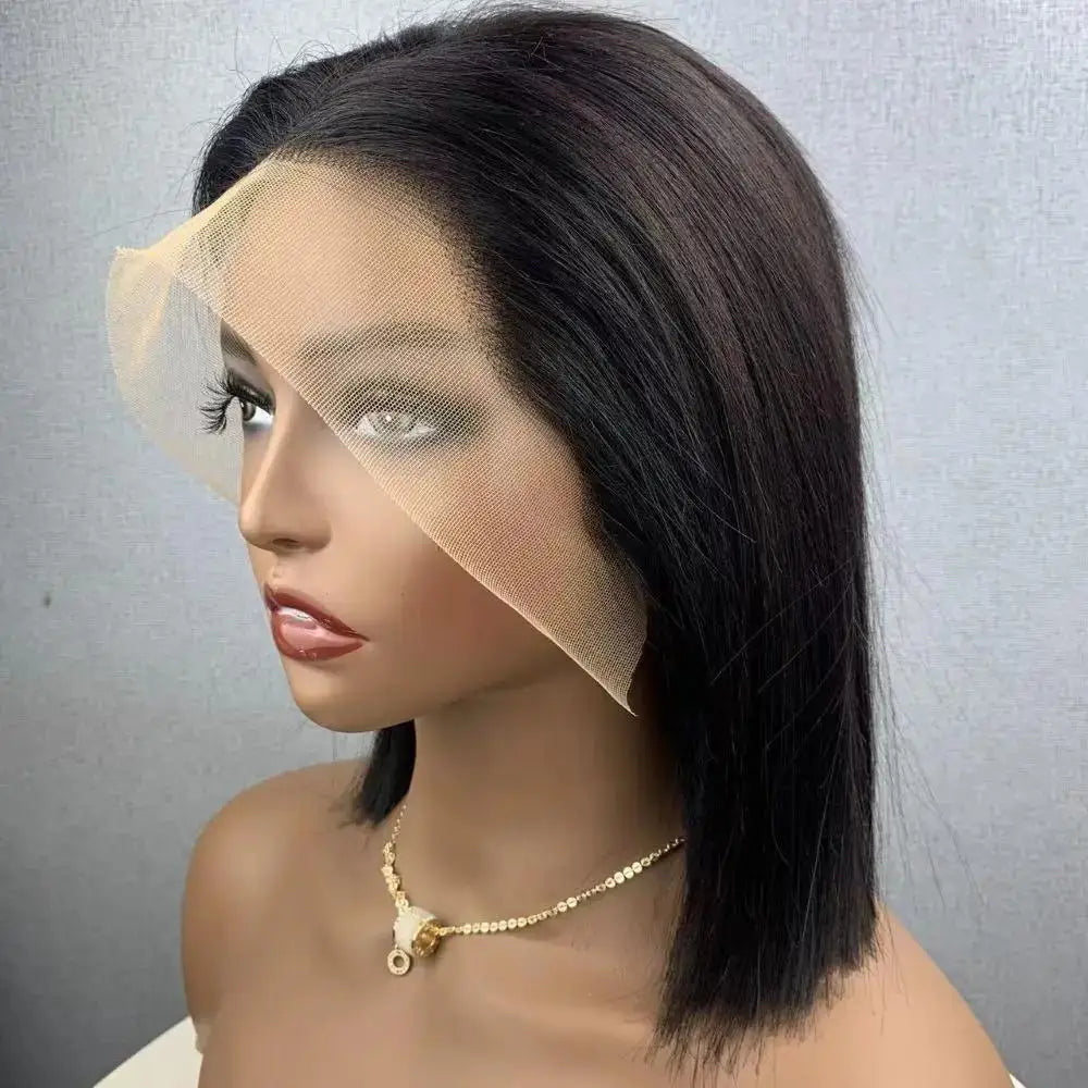 NEW Arrivals 13x4 Straight Lace Frontal Bob Wig 8-14 Inches Pre Plucked 100% Real Human Hair Wigs Brazilian Remy Bone Straight Bob Super Sale