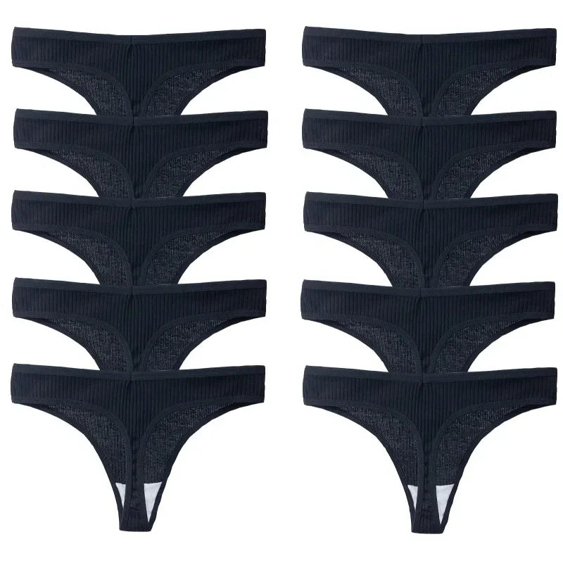 NEW Arrivals 10PCS/Set Sexy Women's Underwear G-Strings Cotton Striped Sports Panties Thongs Lingerie Comfortable Soft Ladies Underwear Sets