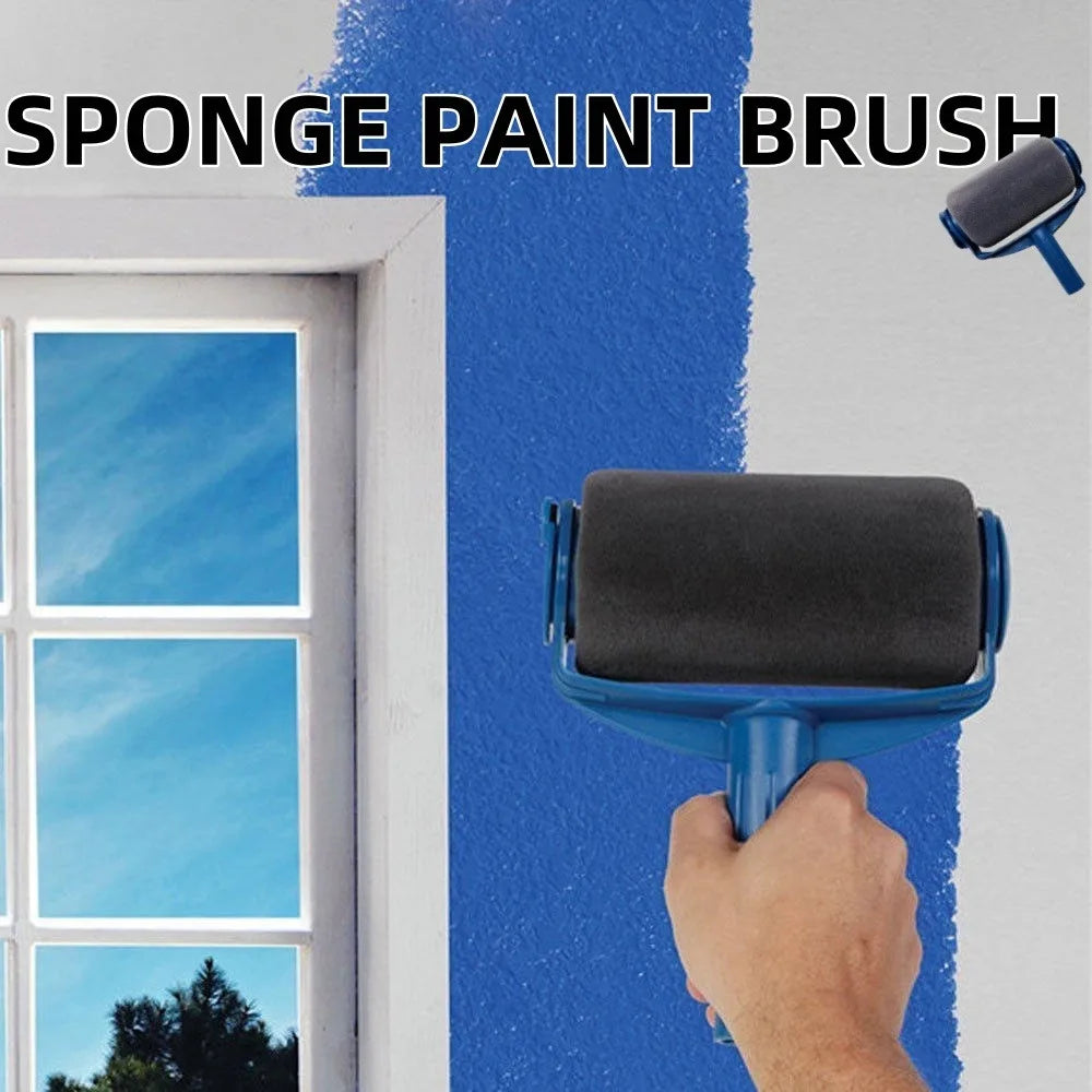 NEW Arrivals 7PCS Set Wall Texture Roller Paint Brush Telescopic Rod Set Expansion DIY Sponge Self Suction Coat Wall Paint Machine Used for Wall Corner Coating Tools Home Painting Accessories