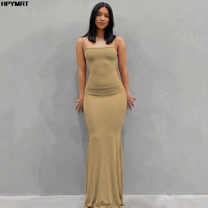 NEW Arrivals 8 Colors Satin Slip Sleeveless Backless Slim Sexy Maxi Dress Spring Women Party Y2K Concise Bodycon Elegant Dresses Female Clothing Summer Evening Beach Party Dress