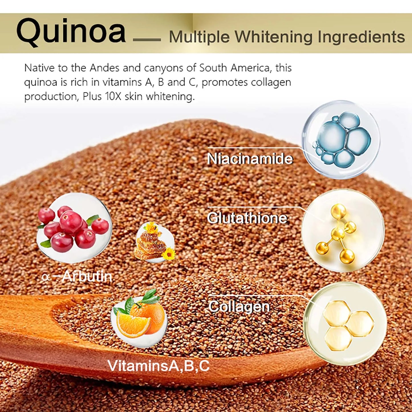 Whitening Face Cream, Reduce Dark Spots, Sun Spots, Inhibit Melanin, With Collagen, Glutathione, For All Skin Types