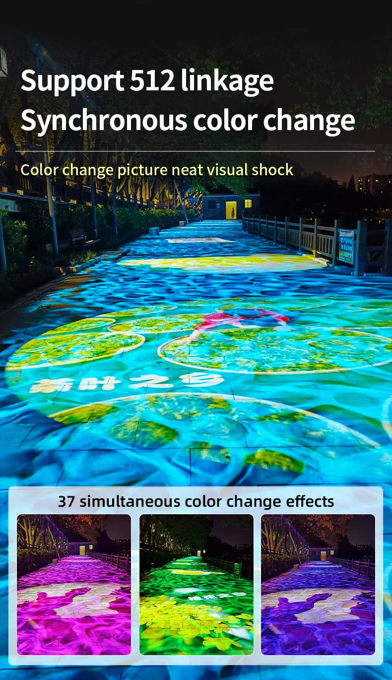 NEW 160W Waterproof Outdoor Water Wave Ocean Wave Light Water Wave Effect Projector with Gobo Projector Home Outdoor Decoration Supplies