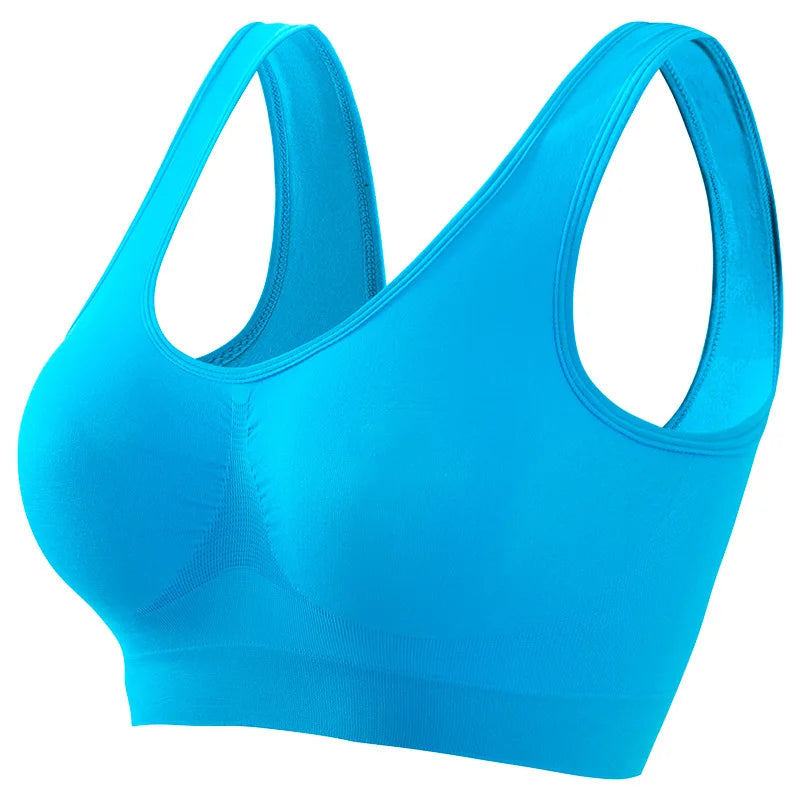 NEW Arrivals S-5XL Plus Size Women Sports Bra Large Size No Steel Ring Seamless Underwear Removable Chest Pad Running Sport Yoga Vest Bras