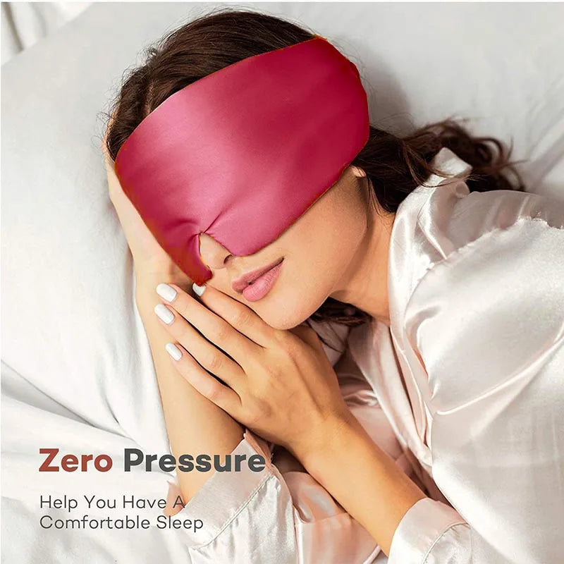 NEW Arrivals 5 Colors Silk Sleep Mask for Eye Cover Sleep Soft Pressure Less Sleeping Mask Eye Skin Anti Wrinkles Adjustable Wide SMYZ003 Outdoor Travel Airplane Hotels