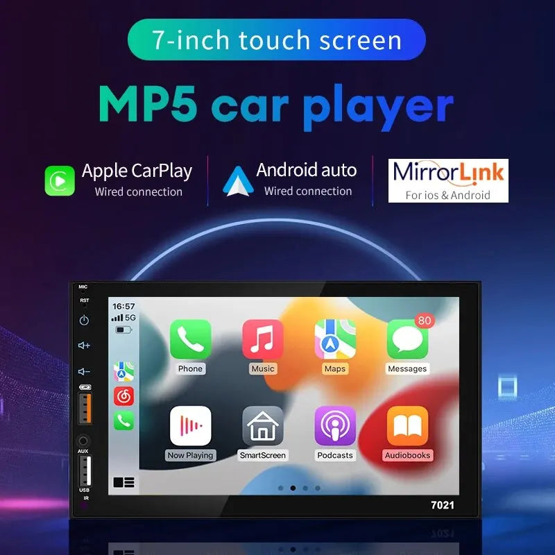 Acodo Dual USB 7 Inch Capacitive Screen Full Touch HD Car MP5 Player USB Bluetooth TF Card Touch Screen
