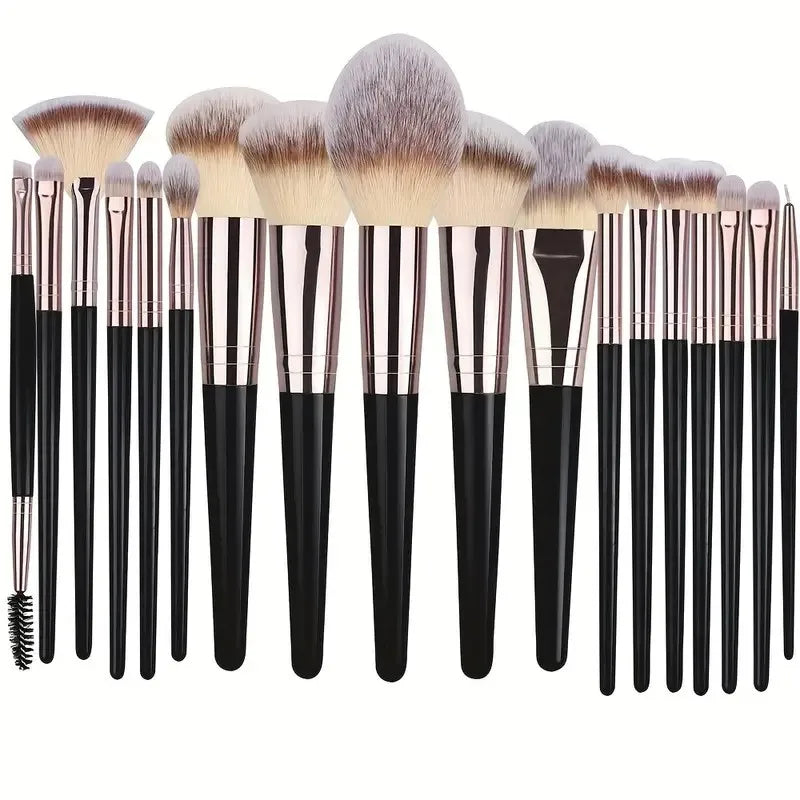 Professional 20PCS Makeup Brushes Set Eyeshadow Foundation Concealer Blending Blush Brush Kabuki Soft Fluffy Women Girls Beauty Salon Tools Female Ladies Luxury Cosmetics Accessories Products