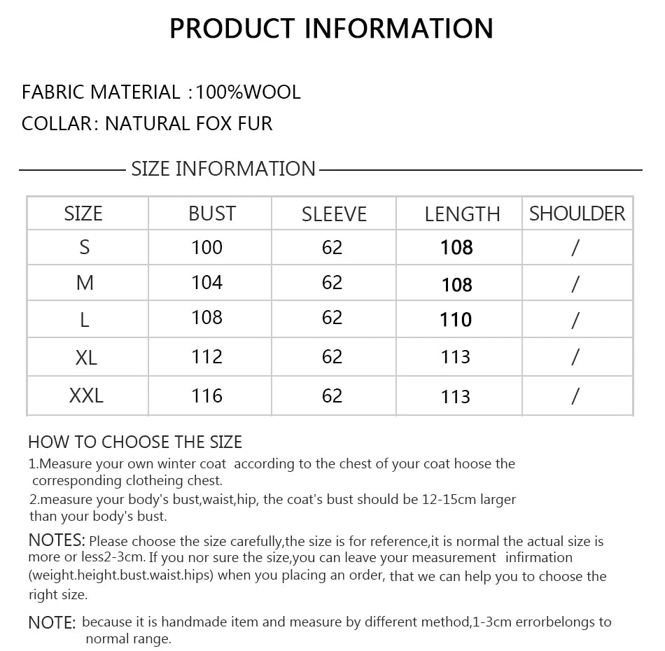NEW HOT SALE Real Fur Coat Women Cashmere Wool Coat With Fox Fur Long Collar Winter Snow Outerwear Business Dinner Evening Wedding Party Jacket Real Silver Fox Fur Coat Female Ladies Winter Luxury Fashion Clothing Products