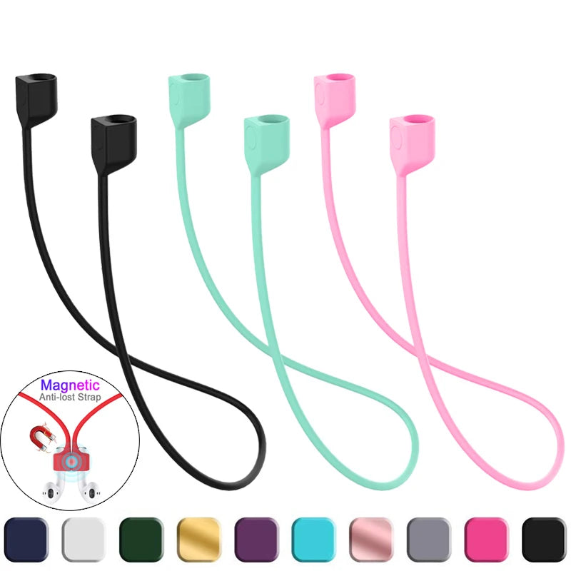 Soft Silicone Anti Lost Magnetic Rope Earphones for Apple Air Pods 2 1 3 Air Pods Pro Bluetooth Wireless Headphone Earbuds Strap