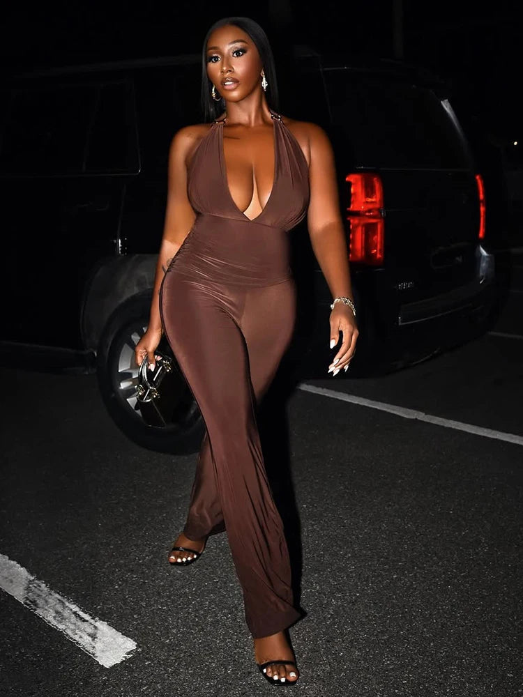 NEW Arrivals White/Black/Red Color Sexy Hot Hollow Bandage Jumpsuit Women Sexy Summer Sleeveless Backless Irregular Ribbon Midnight Clubwear Workout Overalls