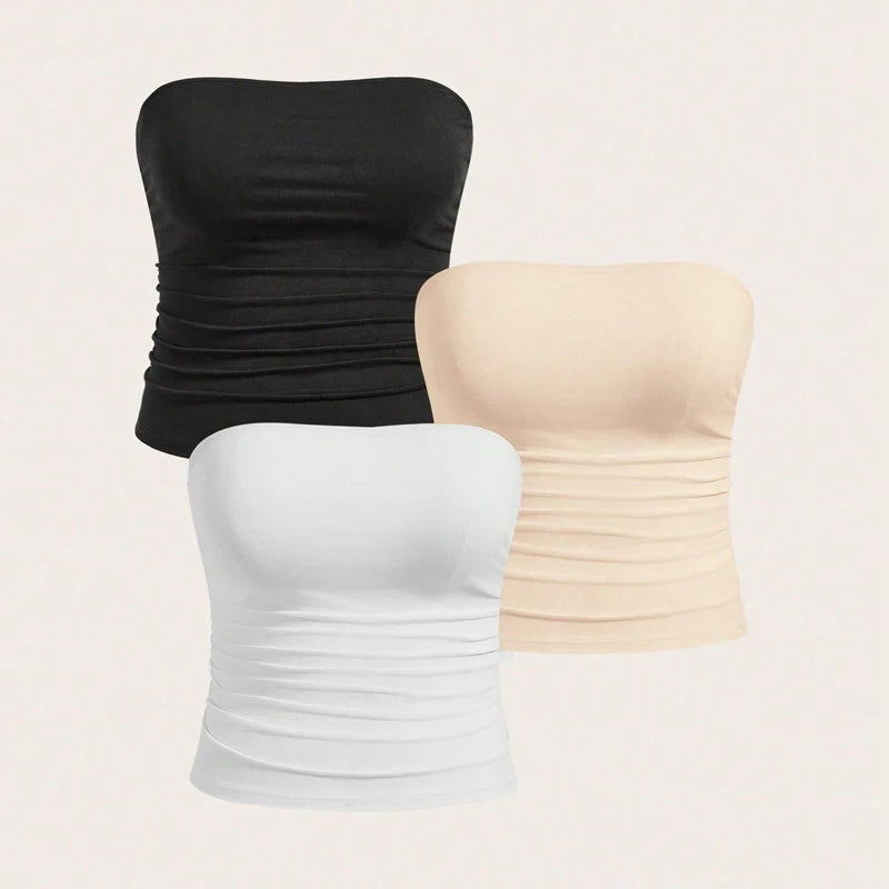 NEW Arrivals 3PCS/Set L-4XL Plus Size Sexy Top Female Underwear Lady Women Summer Top Lingerie Bandeau Tops Women's Tube Corset Hot Intimates