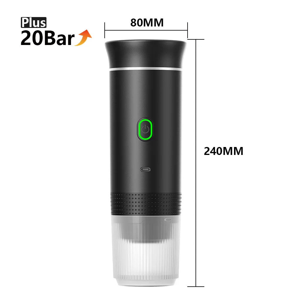 Wireless Electric Portable Espresso Coffee Machine for Car & Home Camping Beach Picnic Coffee Maker 3-in-1 Set Capsule Powder Travel Coffee Maker