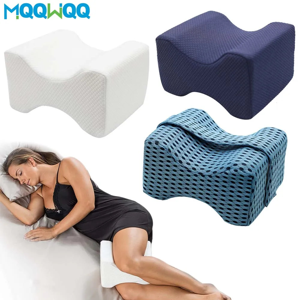 NEW Arrivals Memory Foam Wedge Sleeping Knee Pillow for Side Sleepers Back Pain Sciatica Relief Pregnancy Maternity Pillows Back Leg Cushion Health Care Accessories
