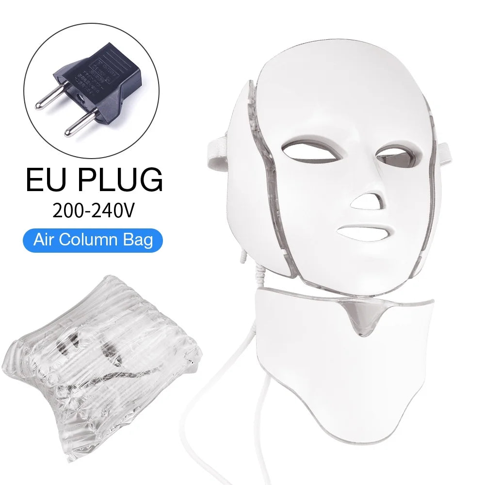 NEW Arrivals Air Bag-7 Colors Light LED Skin Care Facial Beauty Mask With Neck Skin Rejuvenation Treatment Beauty Anti Acne Therapy Whitening Women Skin Care Supplies