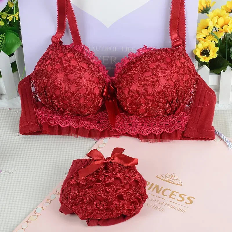 NEW Arrivals 2PCS Set 6 Colors Luxury Women Bra Set Sexy Bralette Sexy Female Underwear Tank Top Underpants Fashion Brassiere Lingerie Set Lady Crop Tops