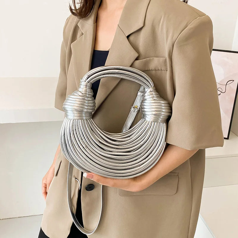 Luxury Evening Purses For Women Golden Noodle Knot Design Business Dinner Party Clutch Bag Luxury Designer Purses And Handbags Accessories Supplies