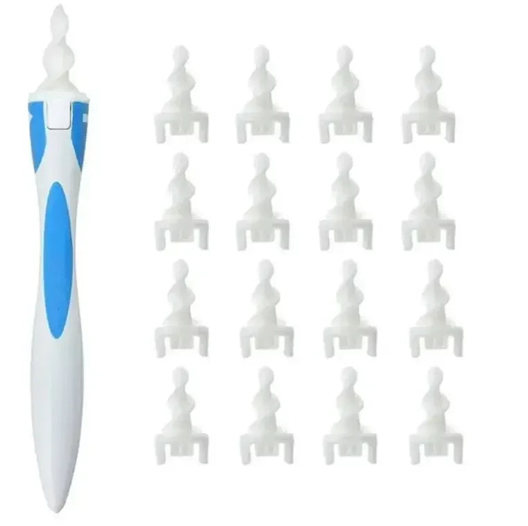 NEW Arrivals Adults/Children Ear Wax Remover Tool Ear Cleaner With Soft Silicone 16 Replacement Tips Simply To Grab Extract Earwax Sets