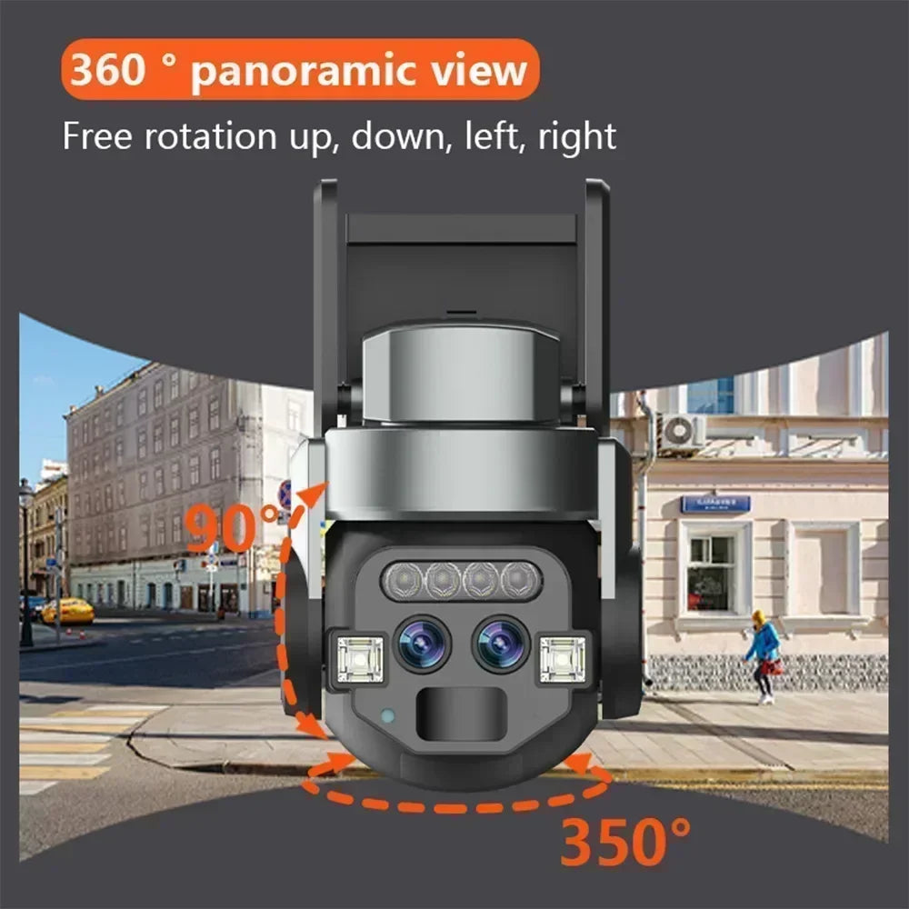 6MP Dual Lens Camera HD 10X Zoom Outdoor PTZ WIFI AI Mobile Detection Intelligent Tracking Color Light Night Vision Monitoring