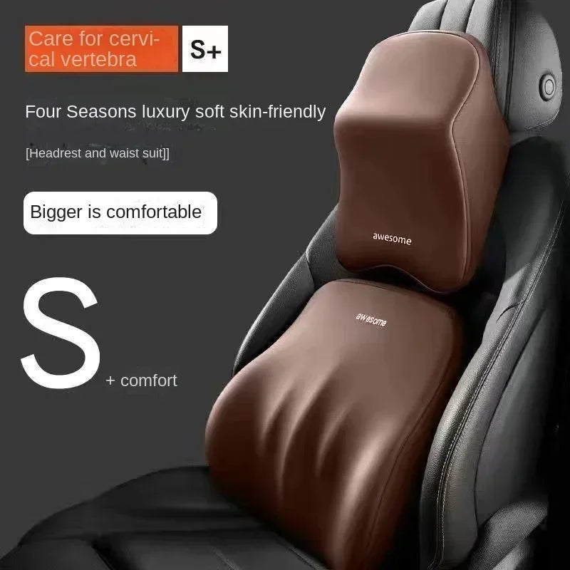 NEW Arrivals Car Lumbar Back Support Headrest Neck Pillow Memory Foam Lumbar Pillow Universal Soft Neck Pillows Cushion Car Seat Cushion