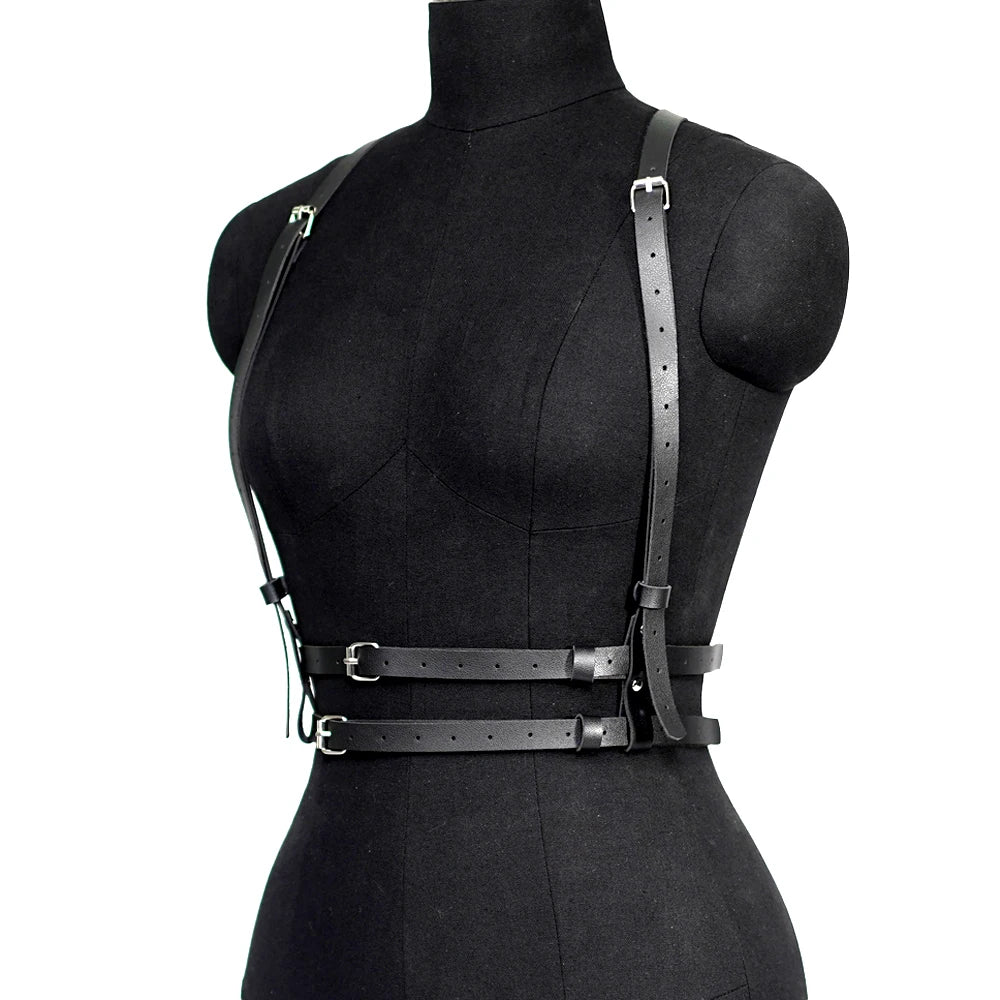 Fashion Harness belt Harness Corset Leather Lingerie Bondage Lingerie Body Harness Fetish Clothing Gothic Suspenders for Women