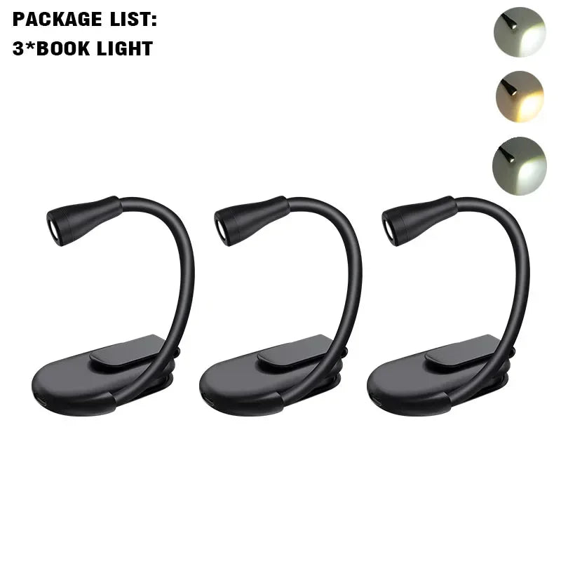 NEW Arrivals 5~10PCS Set Mini Book Light Laptop Keyboard Portable Clip Night Light USB Charging LED Dimmable Bedroom Eye Protect Camping Clip 360° Flip Book Lamp