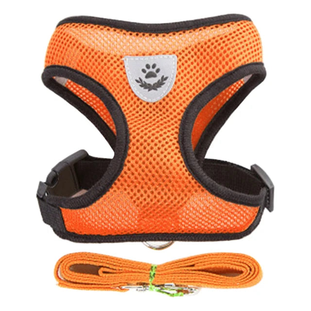 NEW Cat Harness Adjustable Vest Walking Traction Rope Set for Dog Collar Breathable Mesh Harness for Small Medium Cat Dog Pet Lead Reflective Strips Pets Supplies