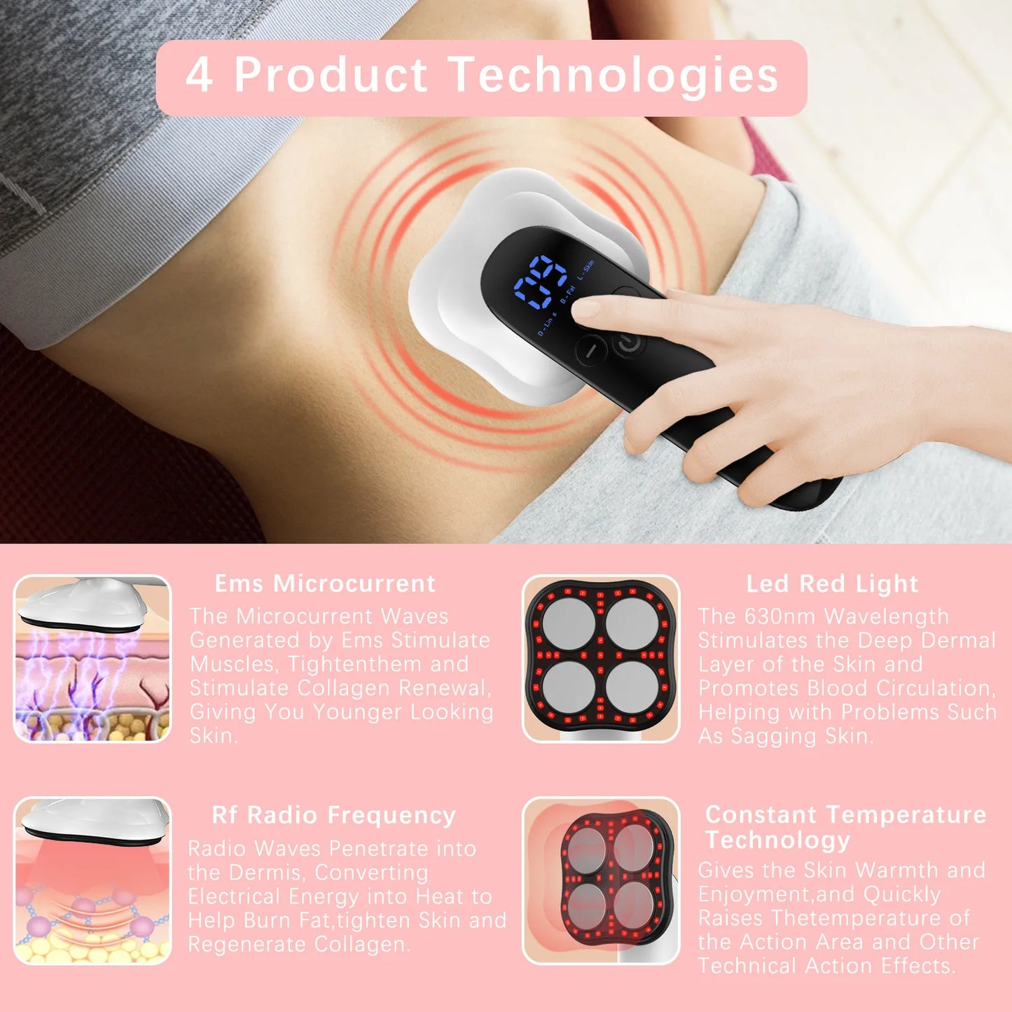 NEW Arrivals Abdomen Electric Massage Device Deep Tissue and Cellulite Remover Massager for Belly Legs Arms Body Sculpting Machine Fat Burner Slimming Equipment