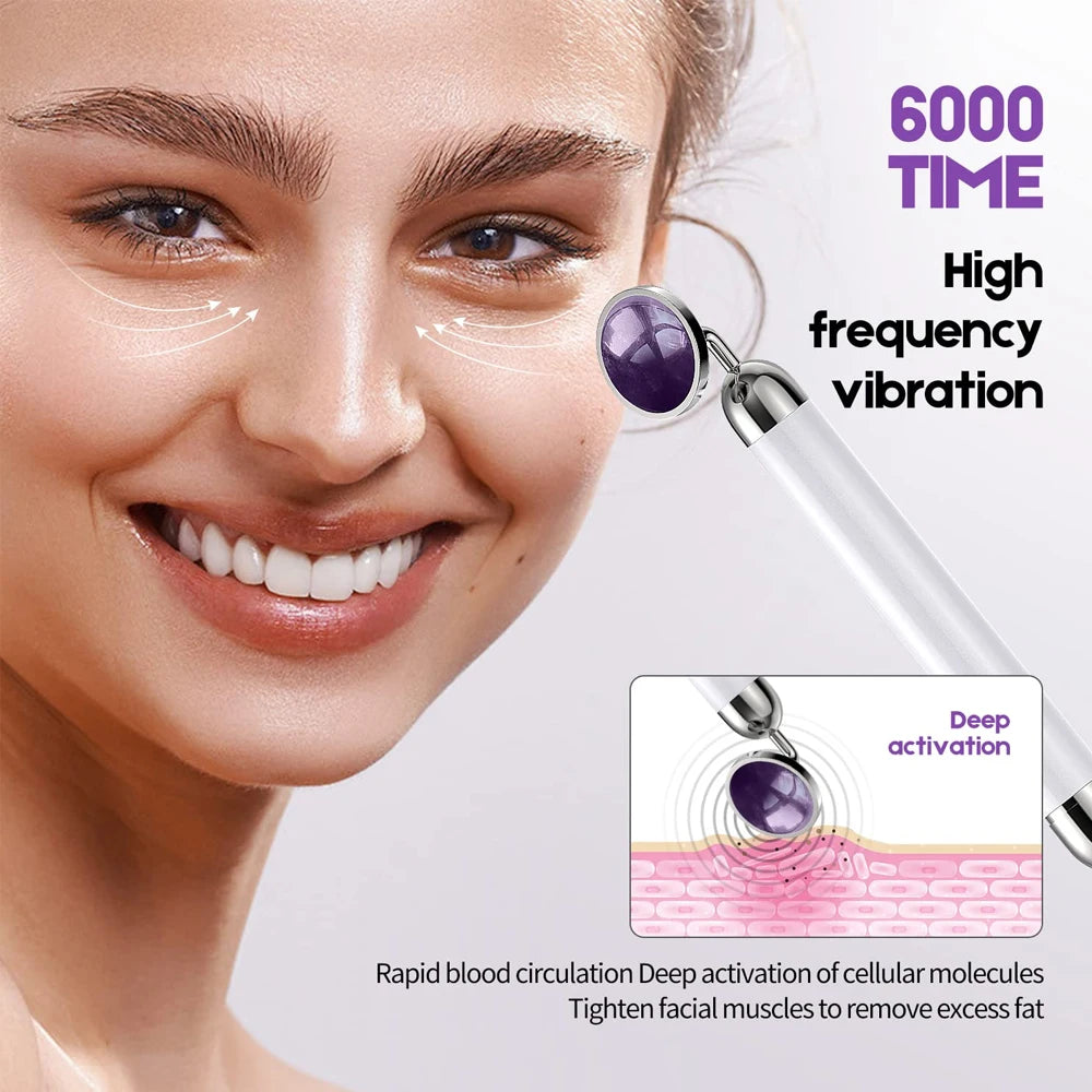 V Face Lifting Electric Facial Massager 3D Face Body Massage Roller Amethyst Eye Massager Skin Care Tool Birthday Gift for Women