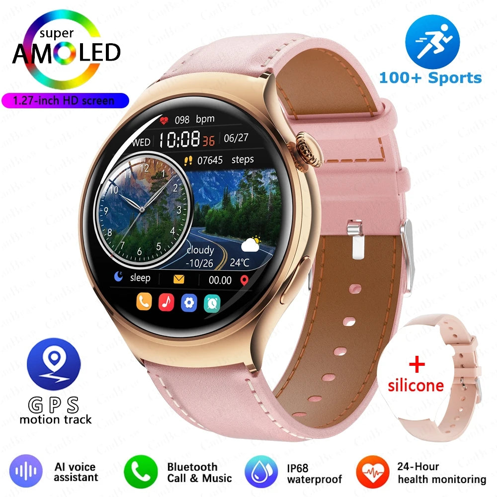 BRAND NEW NFC Bluetooth Call 12 Languages 30 Functions Smartwatch Women Watch 4 Mini Sports Track Heart Rate Oximetry Glucose Menstrual Health Monitoring Sports Health Care Supplies
