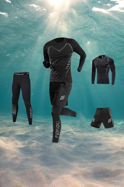 NEW Arrivals 4PCS Set S-3XL(100Kg+) Men's Swimsuit Full Body Sun Protection Long Sleeve Short Sleeve Pants Boys Swim Shorts Long Pants Swim Top Surf Snorkeling Suit Beachwear Sets Sports Apparel Supplies