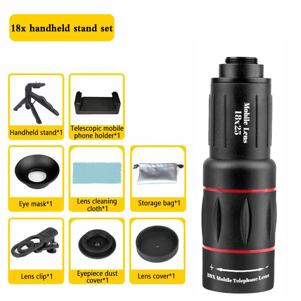 NEW 18X28 Times Set Single Barrel Telephoto Lens External Camera, Suitable For Mobile Phones, Telescopes, Concert Shooting