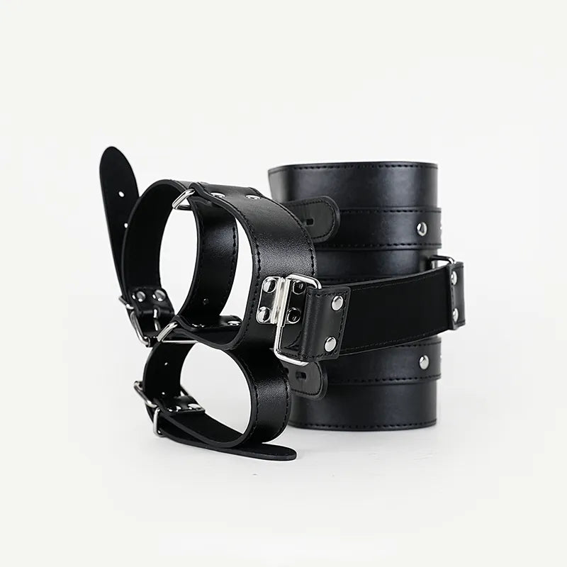 Leather Armbinder Restraint Bondage Handcuffs Arms Behind Back Strait Jacket BDSM Slave Sex Toys for Couples Fetish Adult Toys