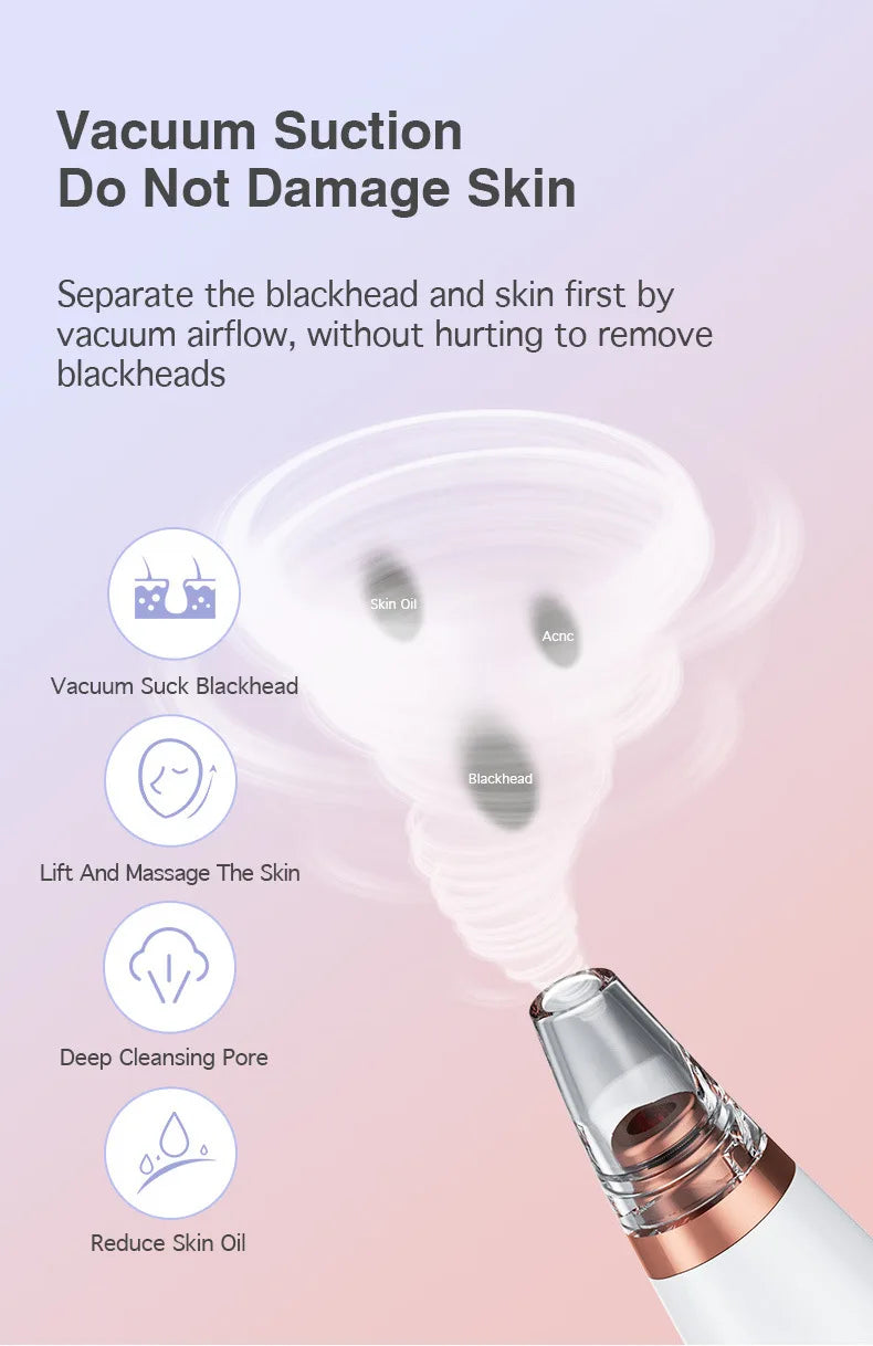 NEW Arrivals Electric Vacuum Set Suction Blackhead Remover Facial Pore Cleaner Black Spots Removal Facial Deep Cleansing Machine Skin Care Tools