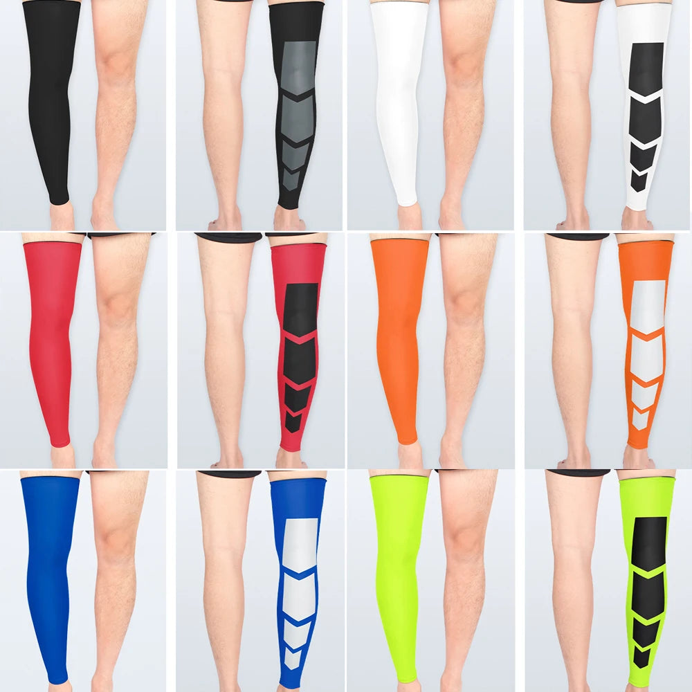 NEW Arrivals Leg Compression Sleeves, Full Leg Sleeve Long Knee Brace Knee Support Protect Basketball Football Volleyball Cycling Men Women Sports Apparel Accessories