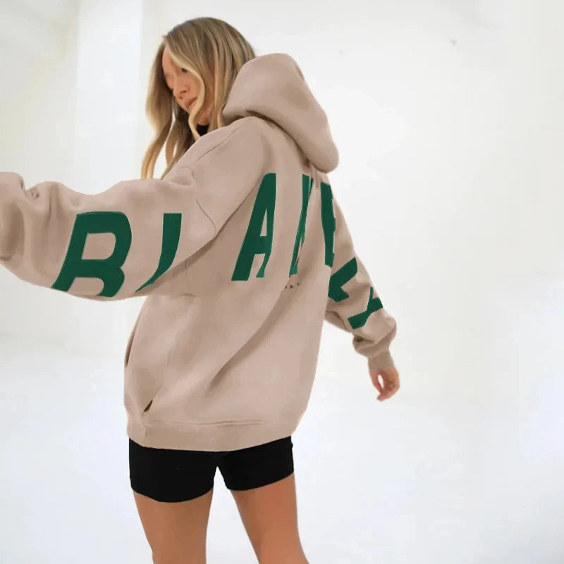 Harajuku letter Print Loose Hoodies Autumn spring Casual Full Sleeve Hooded Sweatshirt Women Pullovers y2k Street Style gir
