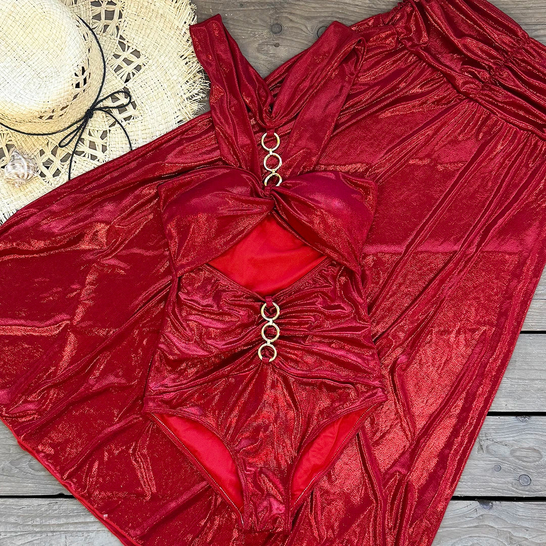 NEW Arrivals Women 1PC/2PCS Set Luxury Swimsuit Holiday Female Retro Swimwear Beach Dress Luxury Bikini Designer Ladies Bathing Suit Backless Black Surf Wear