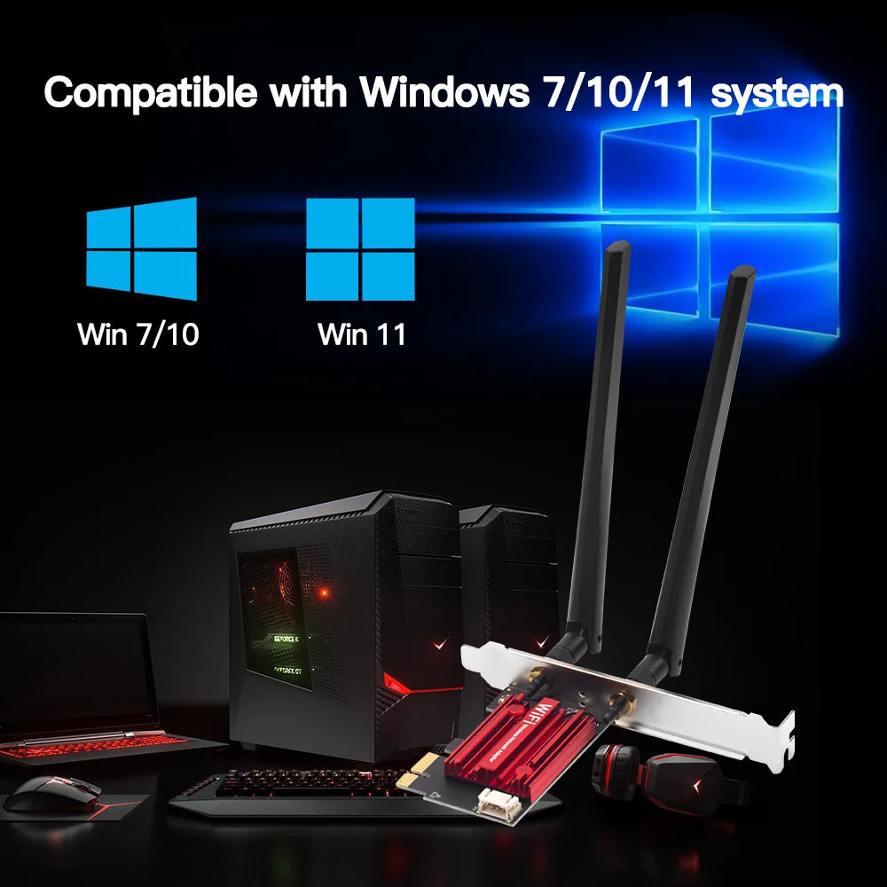 FENVI WiFi 5 PCI-E Wireless Adapter AC1200 Network Card Dual Band 2.4G/5GHz 802.11AC For Bluetooth 4.0 Desktop Windows 7/8/10/11