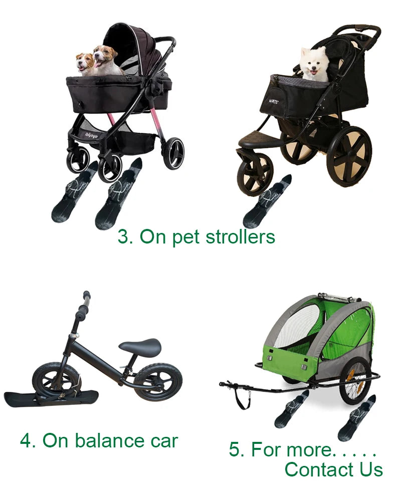 Ski Plate Wheelblades Sled Skiing Board Beach Skateboard Fit Stroller Balance Bikes Disabled Wheelchair Pet Strollers