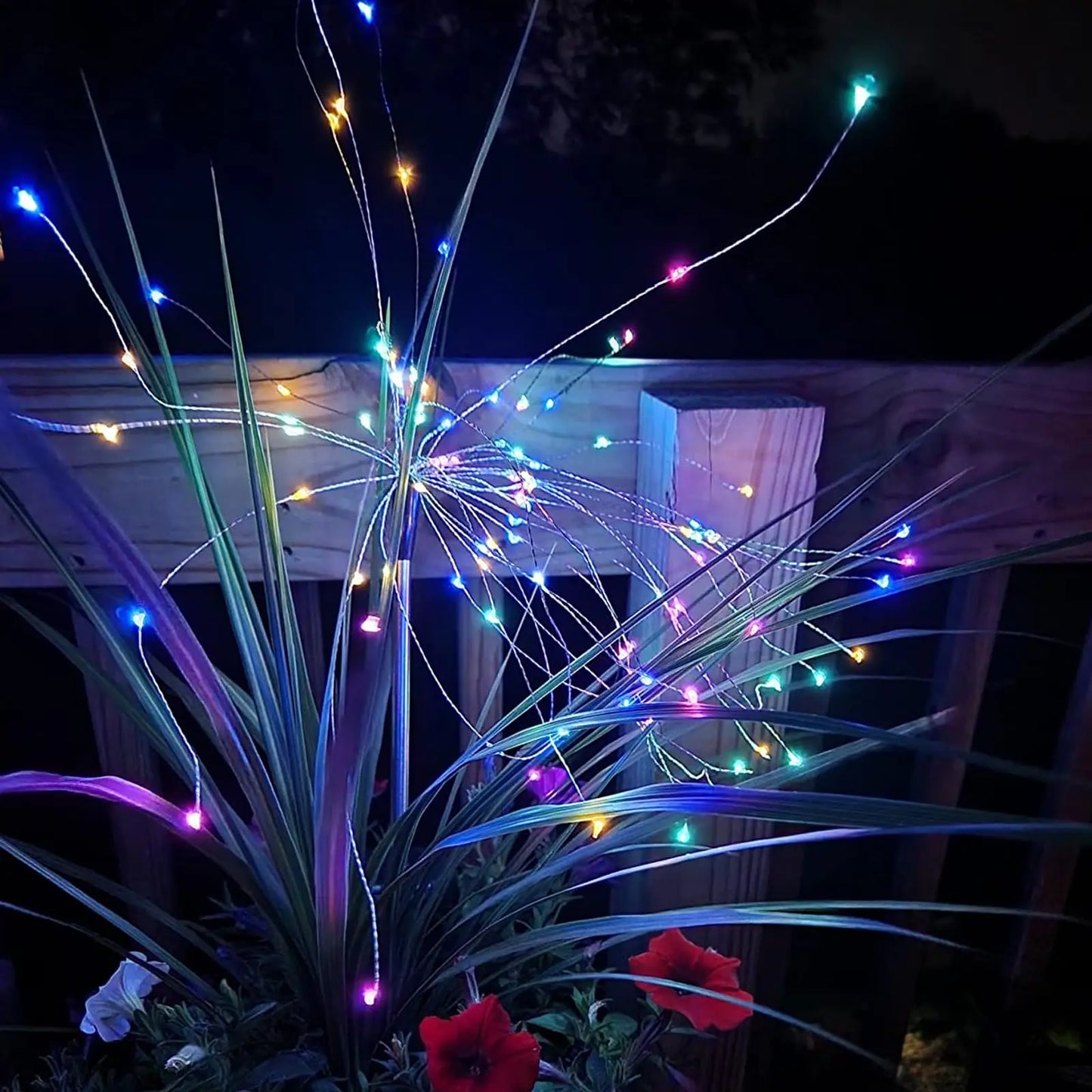 NEW 6PCS Set Solar Garden Lights Solar Firework Lights 200 LED String Light 8 Modes Twinkling Nightlight for Wedding Party Patio Decoration