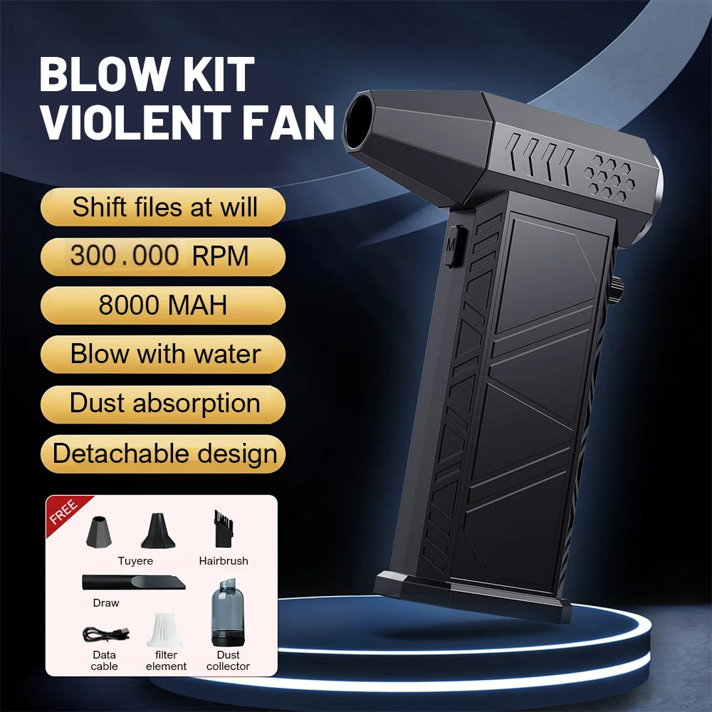 NEW Arrivals X9 Turbo 4 Patterns Set Fan Jet 300000RPM Turbo Jet Blower Brushless Vacuum Cleaner Blower For PC/Keyboard/Home/Car Cleaning Air Duster Blower
