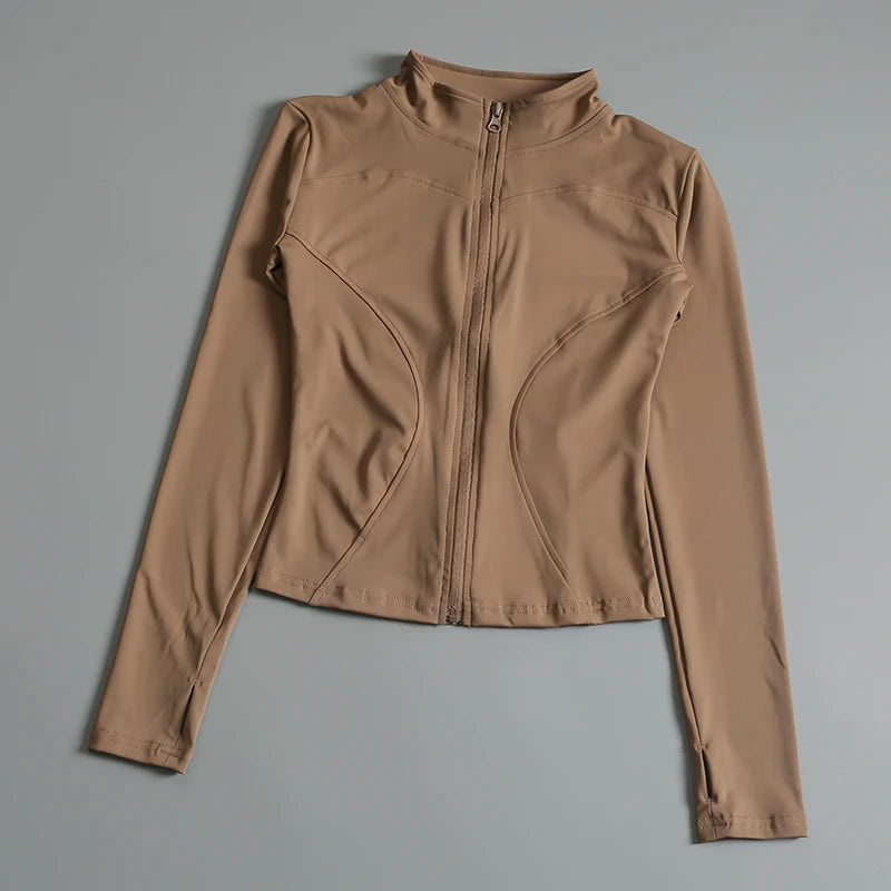 NEW Arrivals S-2XL 5 Colors Women Zip Fitness Yoga Shirt Long Sleeve Sports Jacket Gym Top Activewear Running Coats Workout Clothes Woman Sports Apparel Supplies