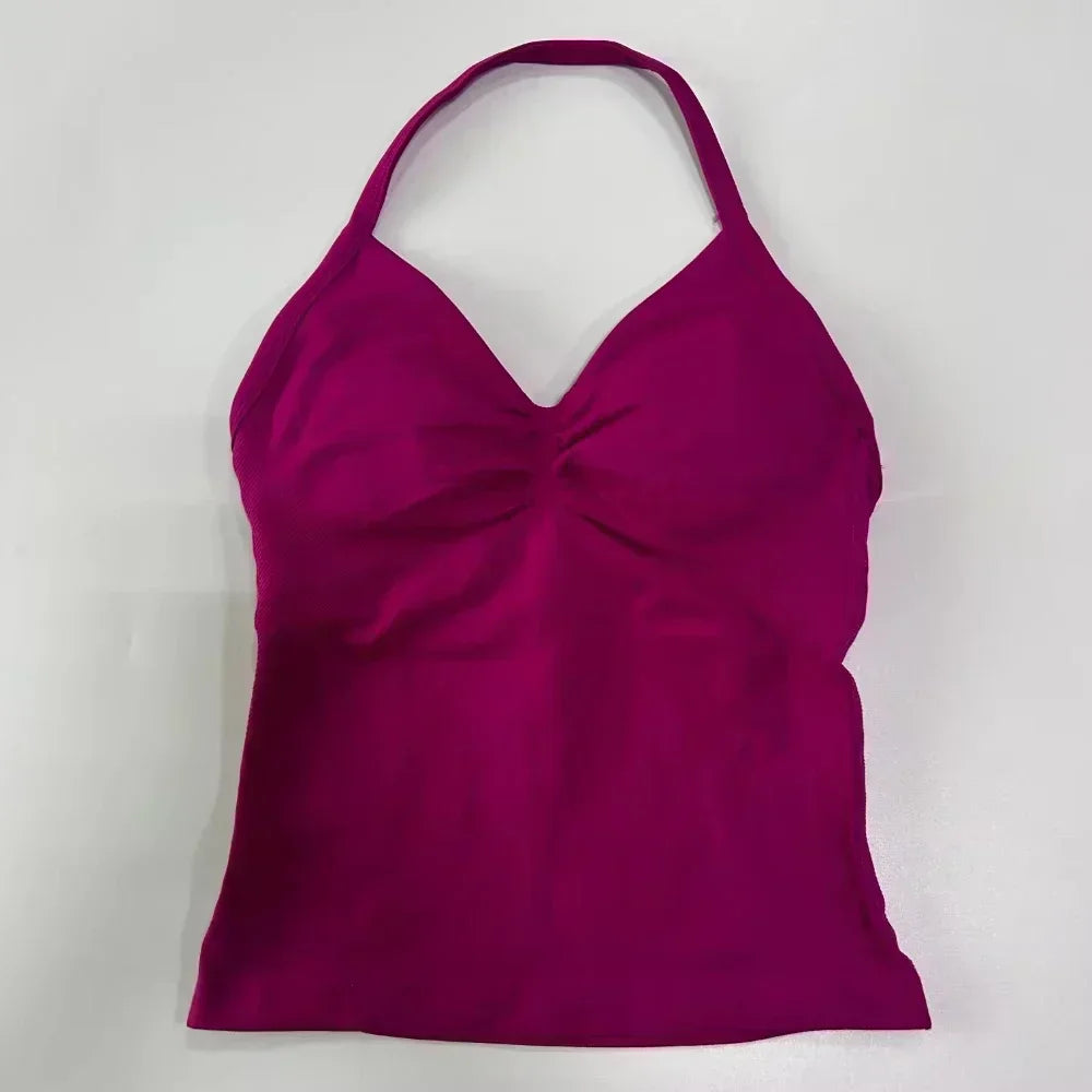 NEW Arrivals Halter Back Neck Top Push Up Vest Running Vest Sports Top Sports Bra Sports Vest Women's Sportswear Yoga Clothing