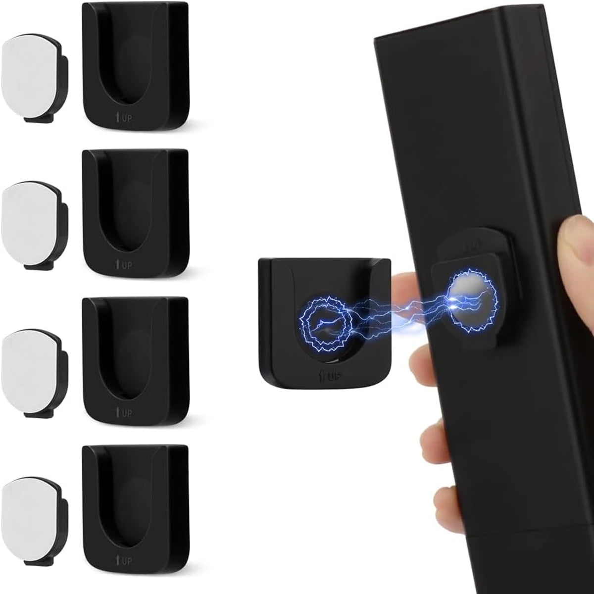 NEW 6PCS Set Remote Control Magnetic Hook Lock, Adhesive Wall Mounted Remote Control Storage Rack, No Punching Hook Home Electronic Accessories