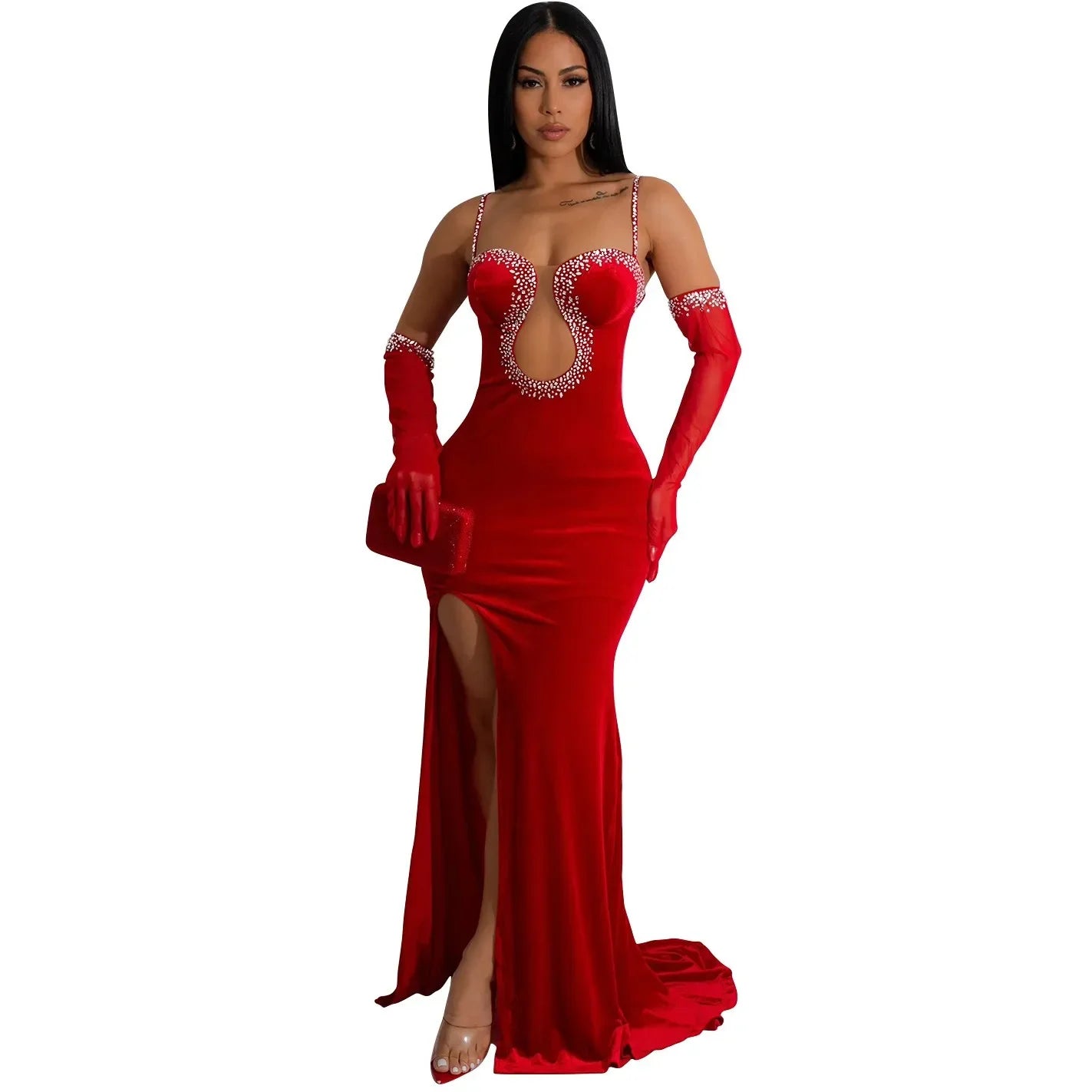New Arrivals Velvet Rhinestones African Dresses For Women Femme Dashiki Africa Maxi Dress African Clothes Dashiki Ankara Dresses Ladies Luxury Fashion Clothing Supplies