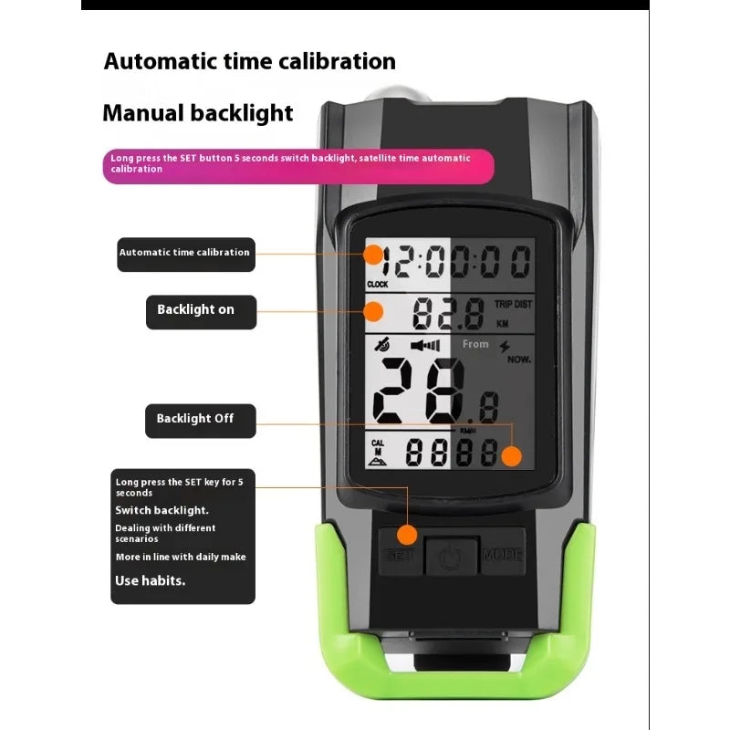 NEW Upgrade GPS Wireless Code Table Speaker 5000 mAh 1000 Lumens Light Three in One Five-Star Positioning Long Endurance High Brightness Riding Equipment