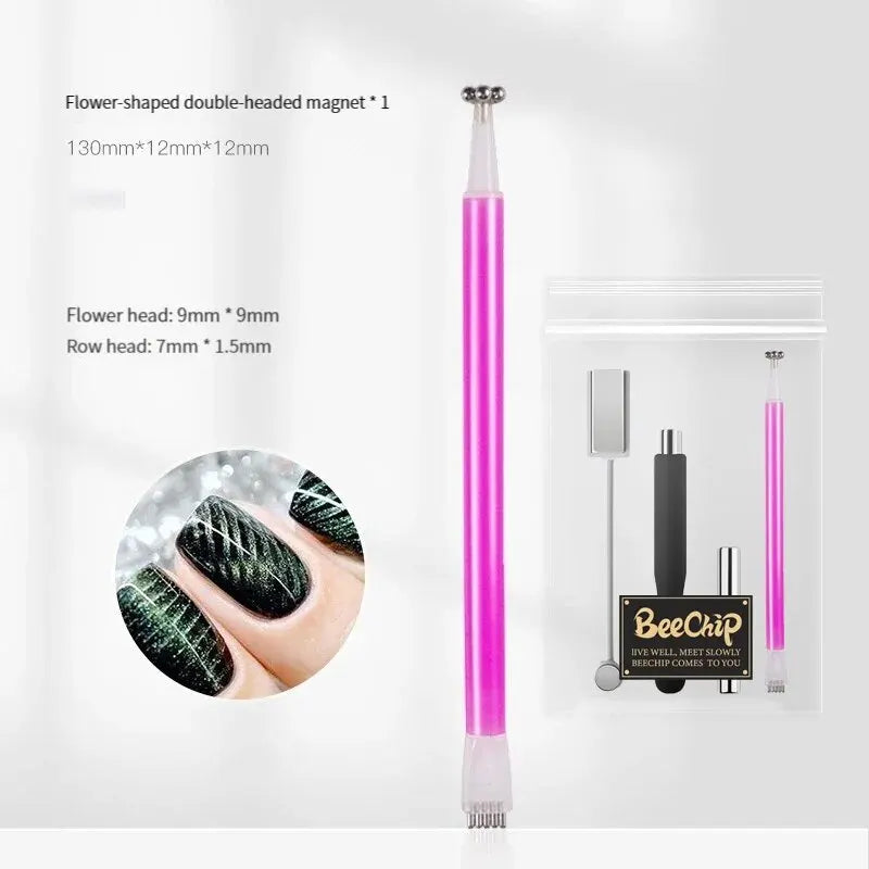 4PCS Multi Functional Nail Art Magnet Stone Pattern Absorbing Nail Gel Crystal Magnetic Bar Nail Enhancement Tool